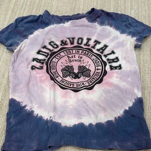 Zadig & Voltaire Purple and Pink Tie-Dye Tee